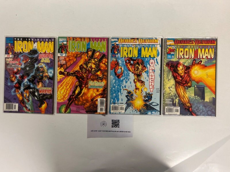 4 Iron Man Marvel Comic Books # 1 2 4 12 Avengers Defenders Hulk Thor 48 JS40