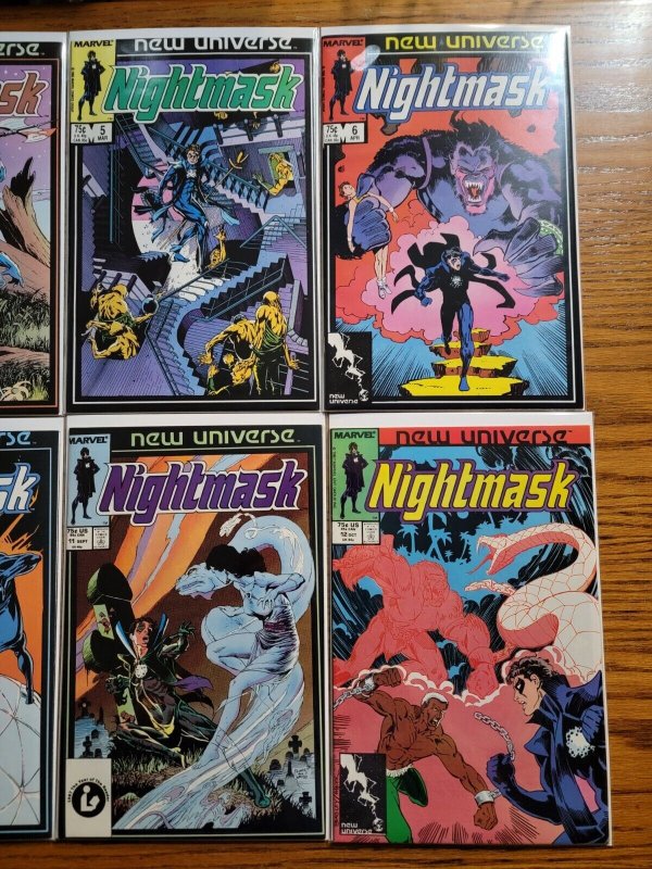 New Universe Nightmask 1-12 Complete Set Run! ~ NEAR MINT NM ~ 1986 Marvel