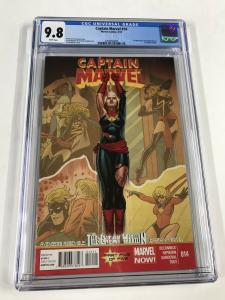 Captain Marvel 14 Cgc 9.8 White Pages 1st Kamala Khan 2013 Marvel