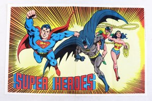 VINTAGE 1979 Post Cereal DC Comics 9x14 Poster Superman Batman Wonder Woman