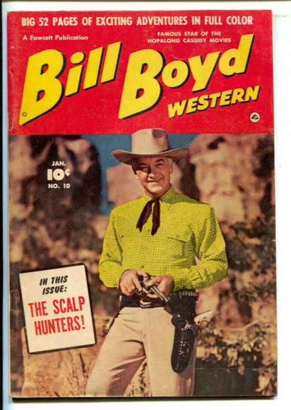 Bill Boyd Western #10 1951-Fawcett-Photo cover-52 page issue-Viewmaster ad we...