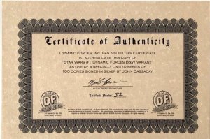 STAR WARS #1 GREG LAND SKETCH COVER SIGNED IN SILVER BY JOHN CASSADAY W/COA NM.