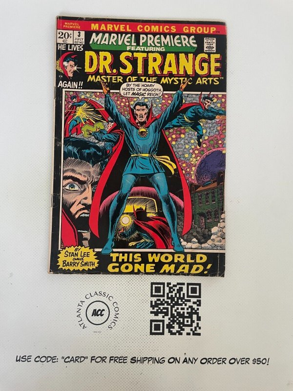 Marvel Premiere # 3 VG/FN Comic Book Feat. Dr. Strange Mystic Arts Master 4 J224
