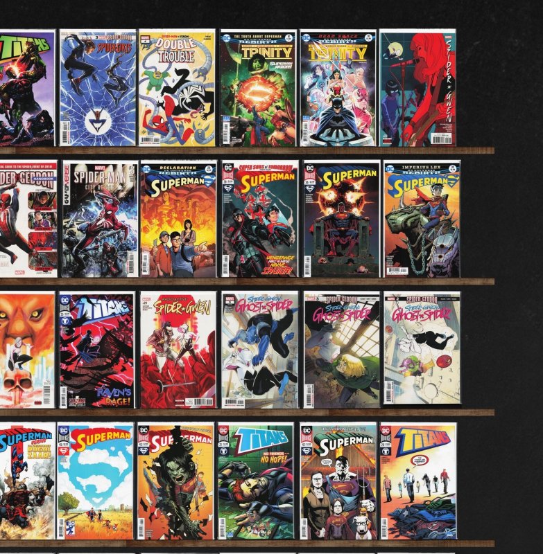 Huge Lot 140+ Comics with Superman, Titans, Supergirl, Spider-Man & More!