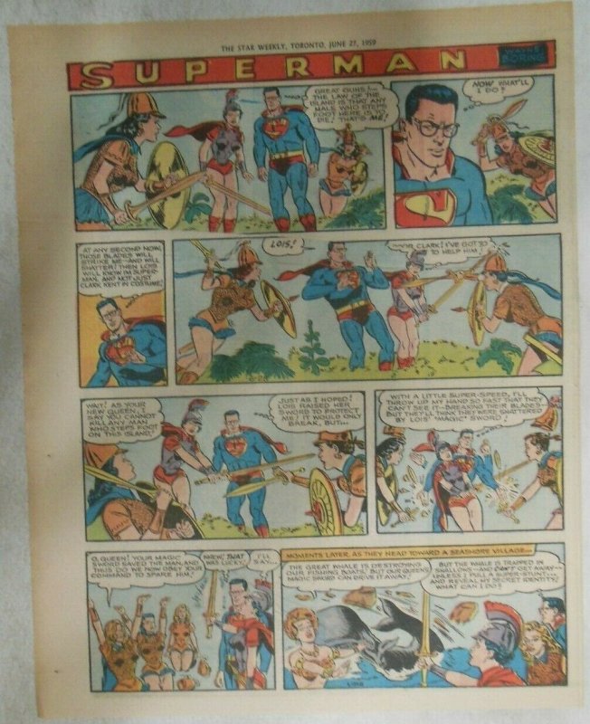 bvSuperman Sunday Page #1026 by Wayne Boring from 6/28/1959 Tabloid Page Size