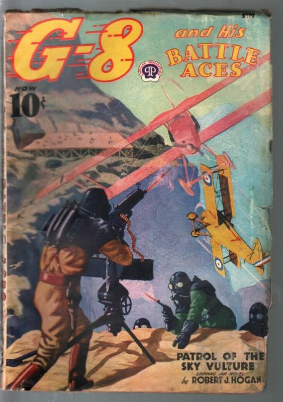 G-8 and His battle Aces 9/1938-Hero pulp-Sky Vulture Patrol-VG