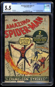 Amazing Spider-Man #1 CGC FN- 5.5 Off White to White Fantastic Four Crossover!