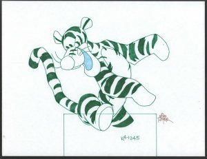 Winnie-the-Pooh Disney Green Ink Drawing Tigger the Tiger KA-1245 by Mike Royer