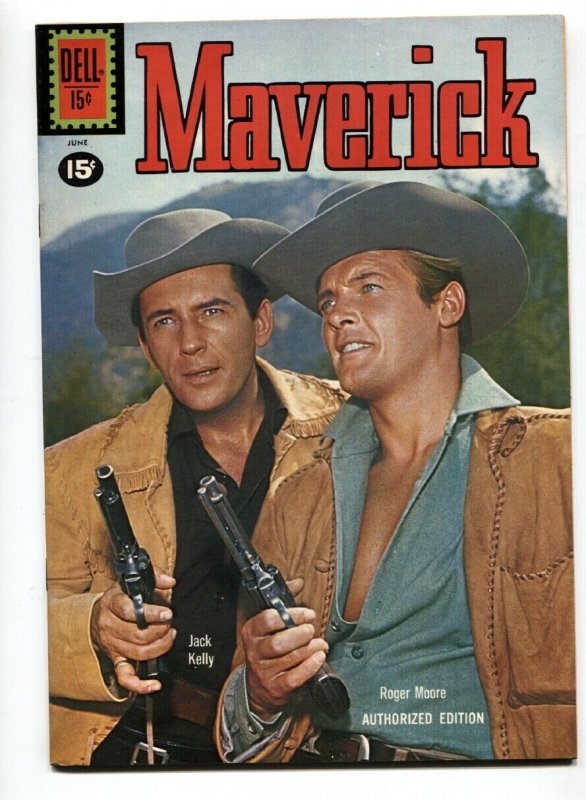 MAVERICK #12 1961-DELL-JACK KELLY-ROGER MOORE-TV SERIES PHOTO COVER-VF/NM