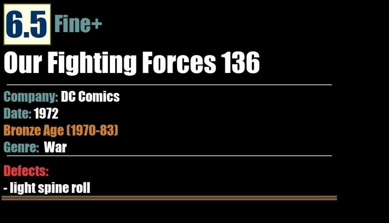 Our Fighting Forces 136 (1972) FN+ Bronze Age DC War Comics