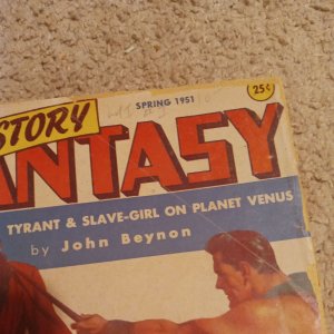 10 Story Fantasy Spring 1951 Tyrant whipping Slave-Girl cover Golden Age Pulp
