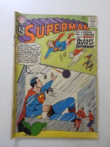 Superman #156 (1962) GD+ Condition moisture damage, ink fc