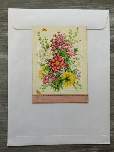 HAPPY MOTHERS DAY Yellow and Pink Flowers 5x7 Greeting Card Art MD7569