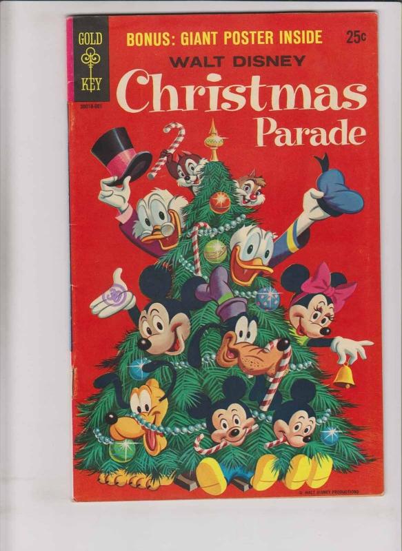 Walt Disney Christmas Parade #7 FN/VF gold key comics with poster - second print 