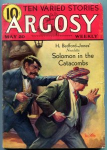 PULP:  Argosy Weekly Pulp May 20 1933-Solomon in the Catacombs FN