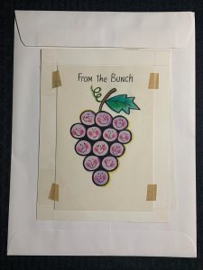 FROM THE BUNCH Cartoon Grapes 6.5x8.5 Greeting Card Art #B8862