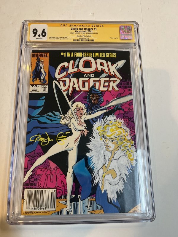 Cloak And Dagger (1983) # 1 (CGC 9.6 SS WP) Canadian Price CPV | Sketch Leonardi