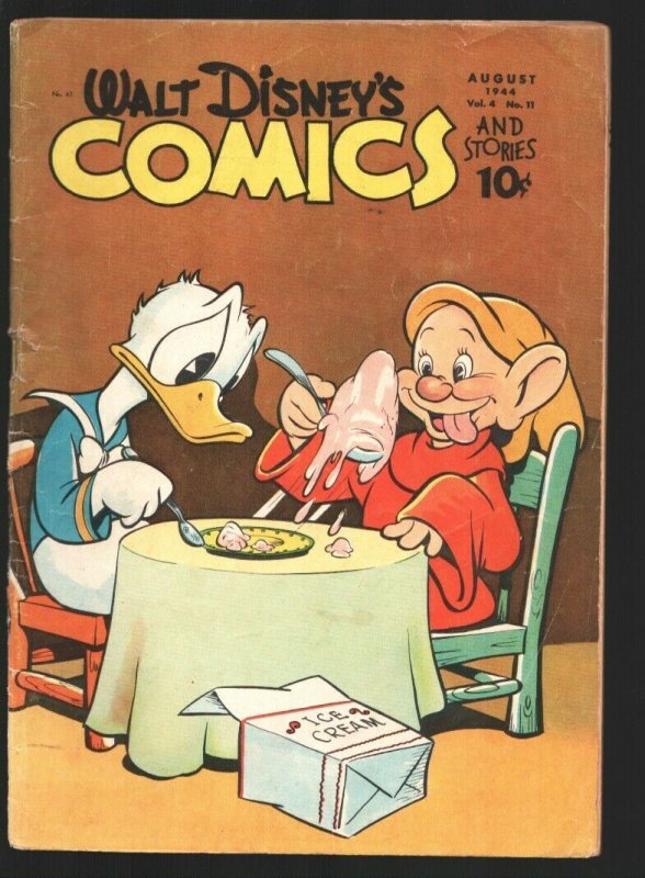 Walt Disney's Comic& Stories #47 1944-Dell-Donald Duck-Dopey-Carl Barks art -...