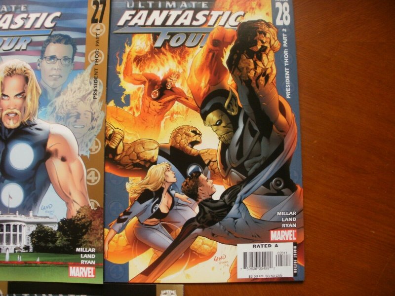 5 Near-Mint Marvel Comic ULTIMATE FANTASTIC FOUR #26 27 28 29 30 Millar Land