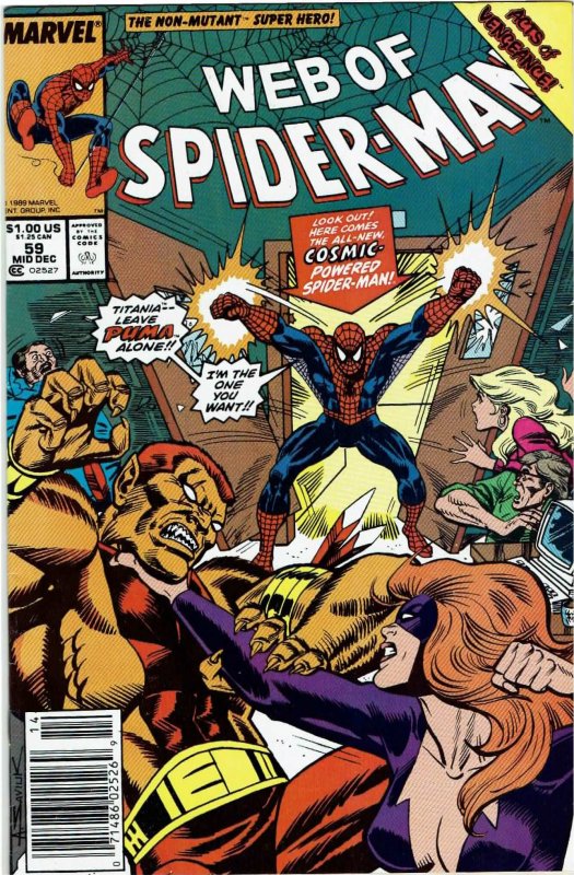 Web of Spider-Man #59 Titania Puma Newsstand NM-