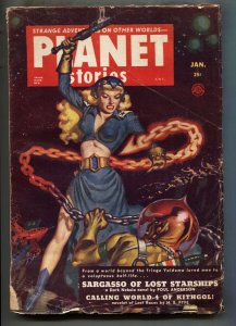 Planet Stories--January 1952--Sargasso of Lost Starships--Rare PULP Magazine