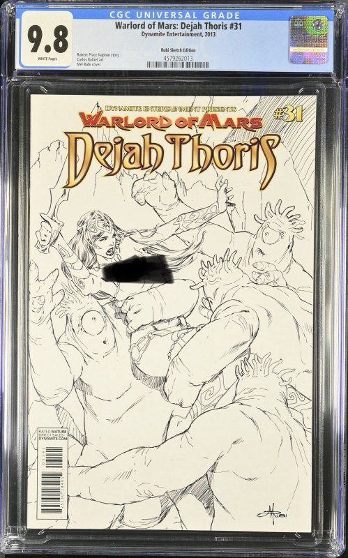 (2013) Warlord Of Mars DEJAH THORIS #31 B/W Variant Cover CGC 9.8! Ltd To 25!