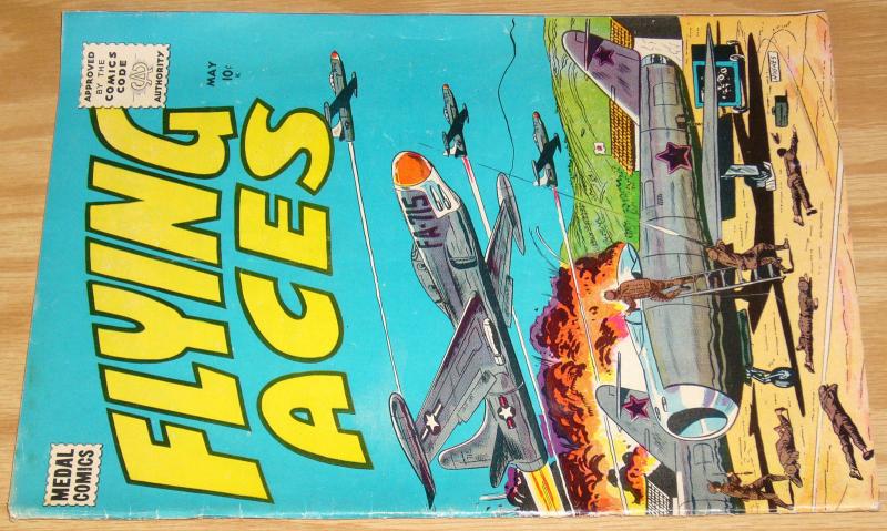Flying Aces #5 FN- may 1956 - silver age medal comics - war