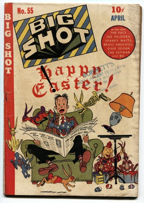 Big Shot #55 1945- Easter cover- Charlie Chan- Sky Man- Palooka