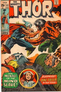 The Mighty Thor #172 - Jane Foster Kidnapped - (Grade 7.5) 1970 