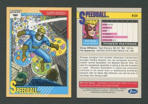 1991 Marvel Comics II  Card  #34 ( Speed Ball )  MINT