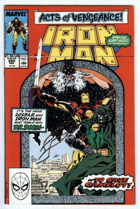 Iron Man #250 Dec 1989 MARVEL  Acts of Vengeance  DR DOOM  Giant Size NM