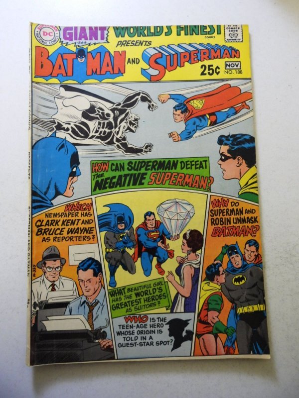 World's Finest Comics #188 (1969) VG/FN Condition