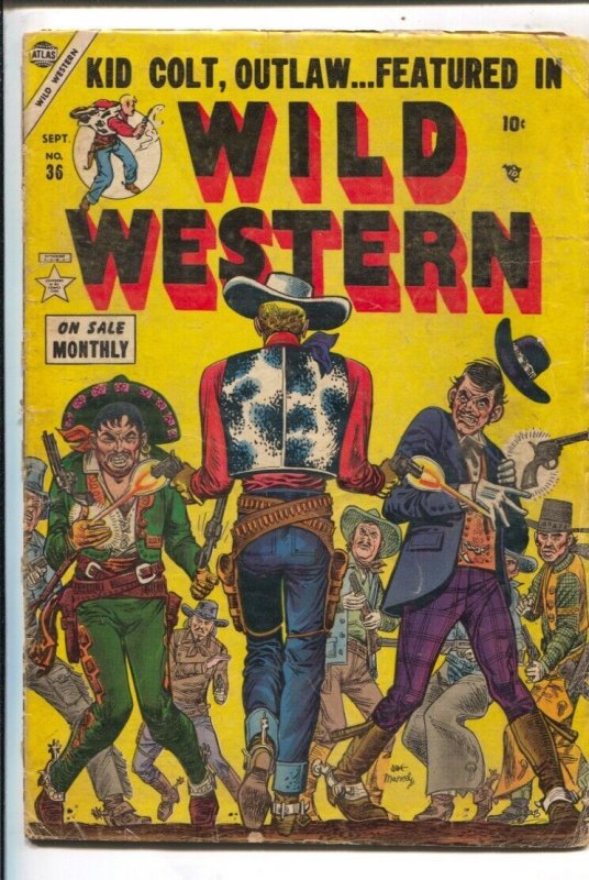 Wild Western #36 1954-Joe Maneely cover- Kid Colt- Black Rider- Two-Gun Kid-A...