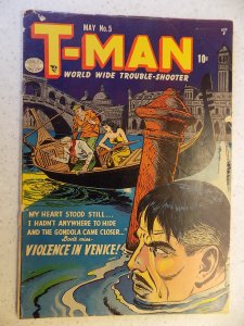 T-MAN # 5 DC GOLDEN AGE ACTION ADVENTURE DETECTIVE CRIME