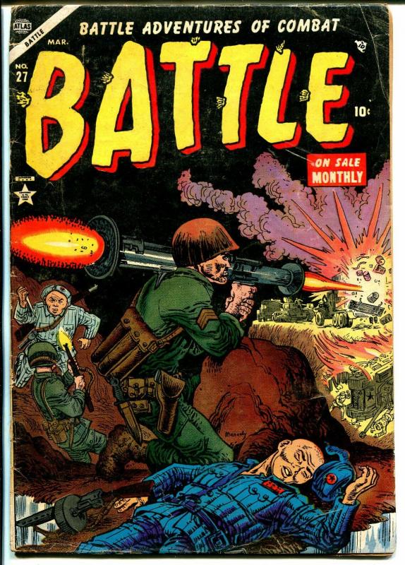 Battle #27 1954-Atlas-Joe Maneely-bazooka-Monte Cassino-Battle Brady-VG