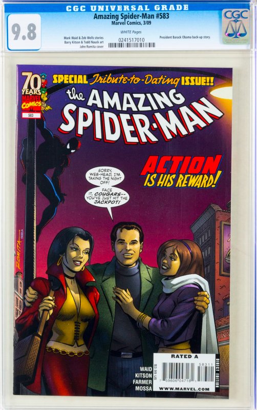 Amazing Spider-Man #583 CGC Graded 9.8 President Barack Obama back-up story.