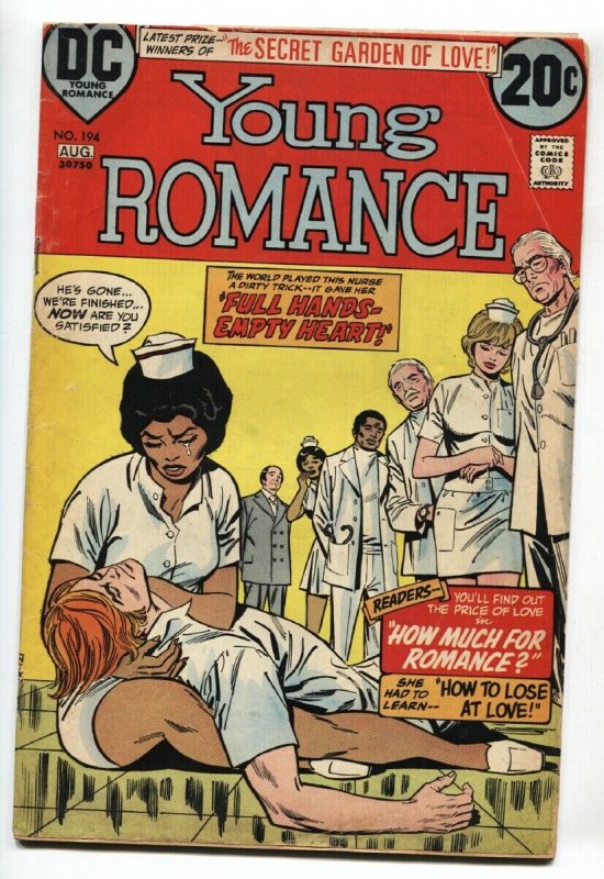 Young Romance #194 1973 COMIC BOOK Interracial Romance-Nurse DC