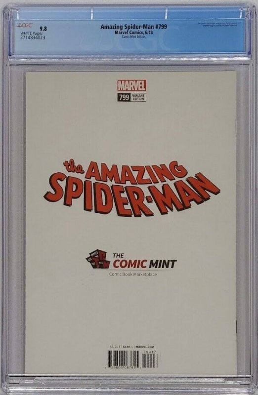 Amazing Spider-Man #799 Marvel 2018 CGC 9.8 Comic Mint Parrillo Variant LE 2700 