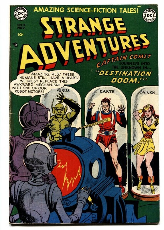 STRANGE ADVENRURES #14 comic book-1951-DC-CAPT COMET-ROBOT COVER fn+