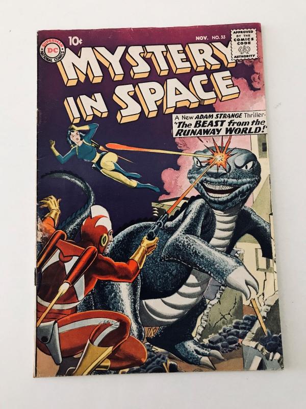 Mystery in Space #55 - Adam Strange (DC; Nov, 1959) -  grey-tone cover - Vg+/F-