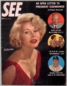 MAG: See 5/1953-Zsa Zsa Gabor photo cover-stockings-pin-ups-cheesecake-VG