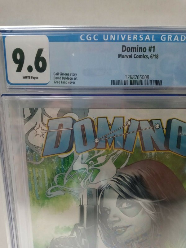 DOMINO (2018) #1 CGC 9.6 NM 1ST PRINT GREG LAND COVER WP