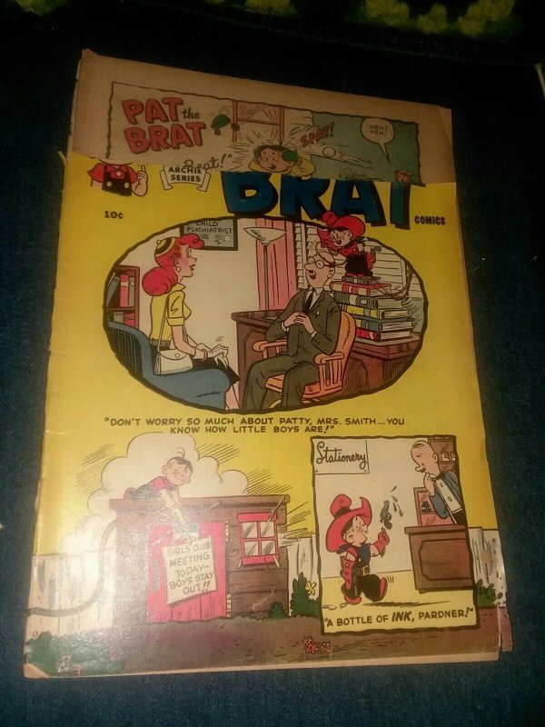 PAT THE BRAT #4 archie mlj radio comics 1956 RETREAT N' BEAT! Silver age rare