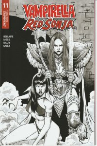 Vampirella Red Sonja #11 Cover H 15-Copy B&W Dynamite Entertainment NM