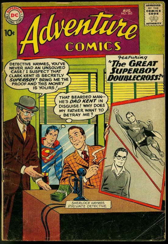 ADVENTURE COMICS #263-1959-SUPERBOY-AQUAMAN-GREEN ARROW G/VG