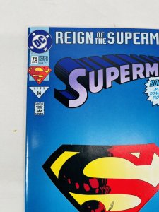 Superman #78 Reign Of The Superman DC Comics June 1993 Die Cut Cover