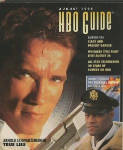 ORIGINAL Vintage Aug 1995 HBO Guide Magazine True Lies Schwarzenegger Timecop
