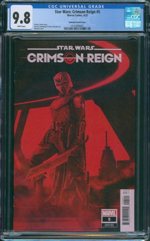 Star Wars Crimson Reign #5 CGC 9.8 Rahzzah Knights of Ren Variant Marvel 2022