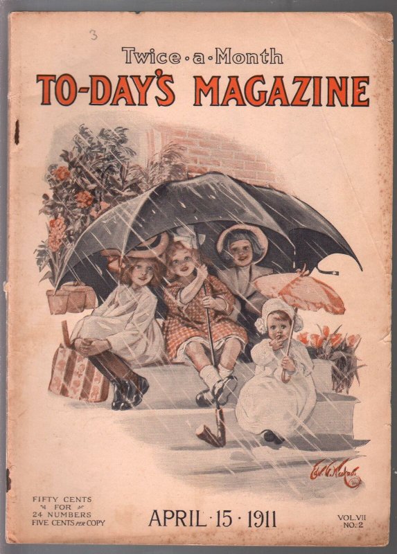 To-Day's Magazine 4/15/1911-E.G. Waskov cover art-pulp fiction-FN