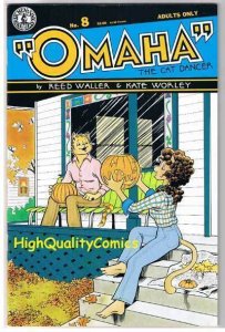 OMAHA the CAT DANCER #8, VF+ Reed Waller, 1986 1988, Kitchen Sink